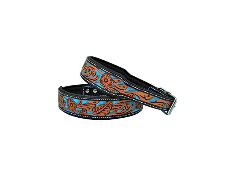 Affilare Leather Dog Collar Western Style Hea - Image 1