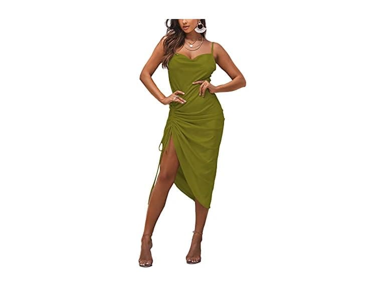 Lyaner Women (S) Satin Spaghetti Straps Dresses - Image 1