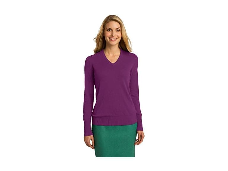 Port Authority Women (L) Easy Care V-Neck Sweater - Image 1