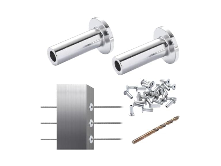 VEVOR 81 Pack T316 Stainless Steel Protector Sleeves for 1/8" Wire Rop - Image 1
