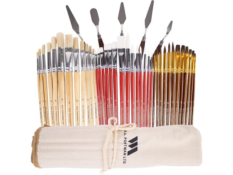 38pc Paint Brush Set and Palette Knives - Image 1