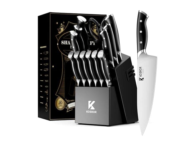 KOSROR Kitchen Knife Set with Block - Image 1