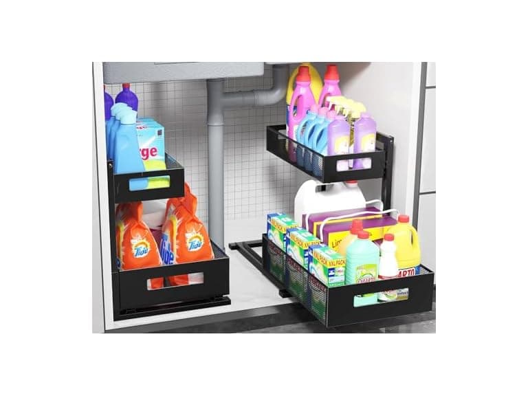 Under Sink Organizer 2 Tier, Adjustable - Image 1