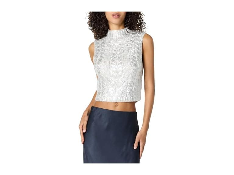 The Drop Women’s Skye Metallic Cropped Sweater - Image 1