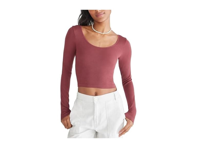 Aeropostale Seamless Wear 3-way V-neck Tiny Top - Image 1