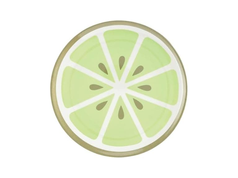 8" Melamine Plastic Plate, Set of 4, Green Lime - Image 1
