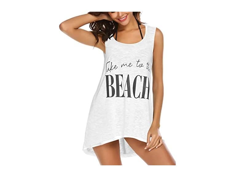 Ekouaer Women Sleeveless Swimwear Coverups Up Tank - Image 1
