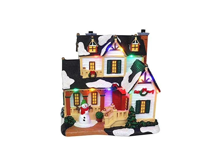 Christmas Village House with Snowman - Image 1