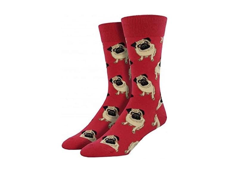 Socksmith Men (OS) Pugs Terracotta One Sock - Image 1