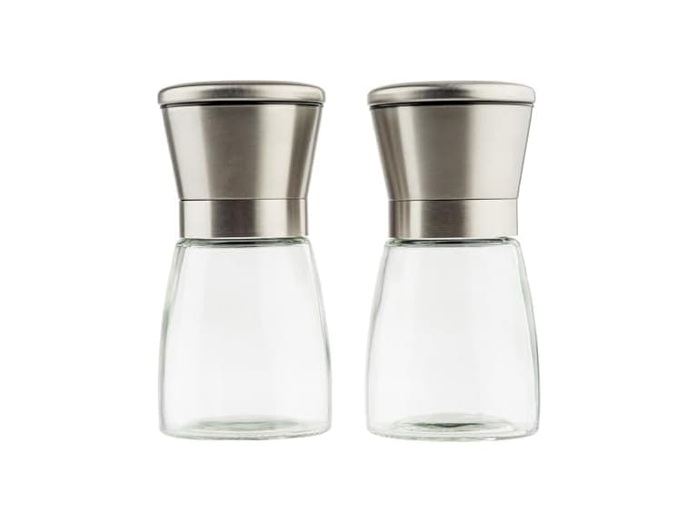 TableCraft 12835 Glass Salt & Pepper Mill Set - Image 1