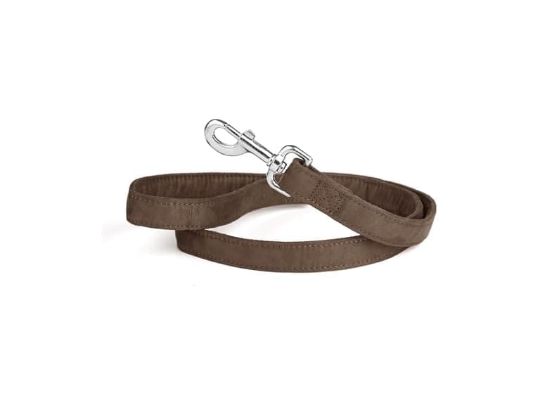 Dogline Comfort Microfiber Flat Leash for Dogs, Brown - Image 1