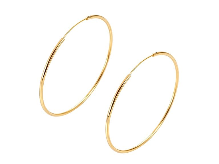 14K Gold Plated Endless Hoop 60mm - Image 1