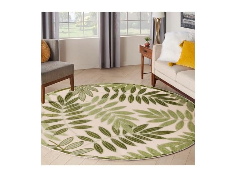 Nourison Home Aloha Ivory Green 8 Round - Image 1