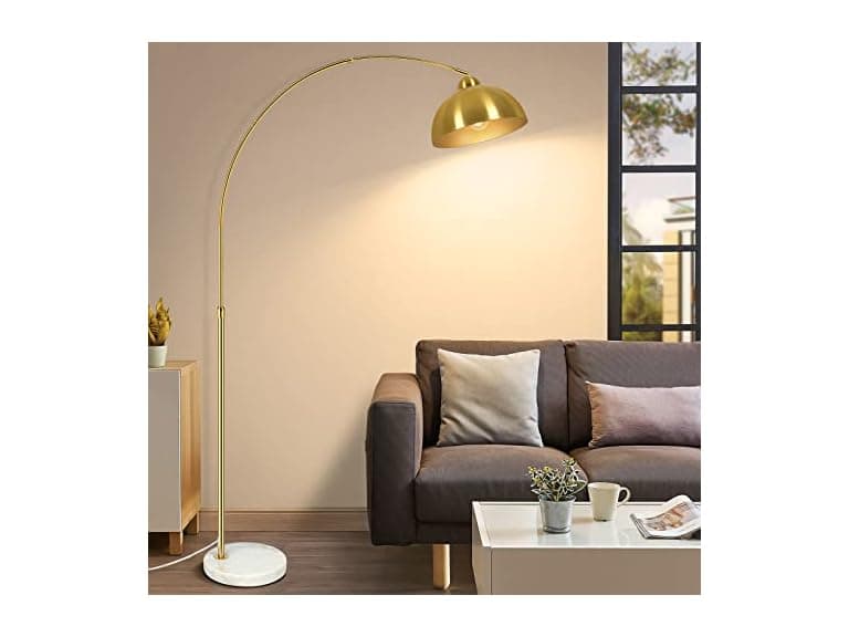GoBright Contemporary Gold 73" Arc Floor Lamp with Dome Shade - Image 1
