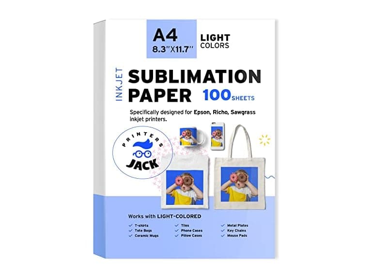 Printers Jack Sublimation Paper - Heat Transfer Paper 100 Sheets - Image 1