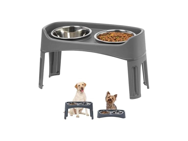 IRIS USA Elevated Dog Bowls Adjustable Stand - Image 1