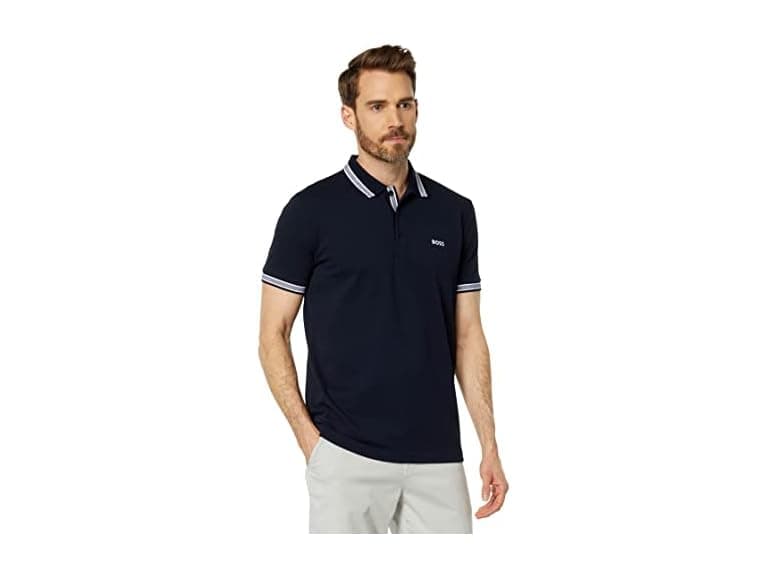 BOSS Paddy Cotton Polo Whale Blue MD - Image 1