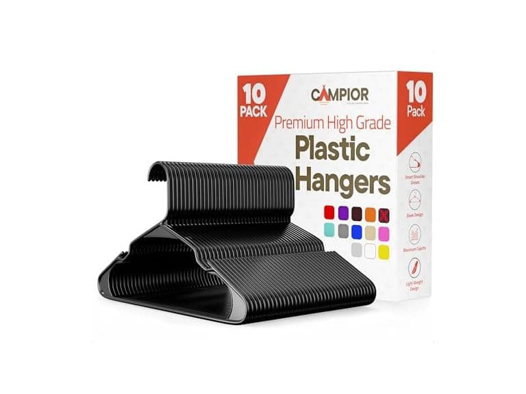 Black Plastic Hangers 10 Pack - Image 1