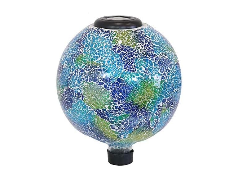 Sunnydaze 10 inch Solar Gazing Ball, Crackled Azul Terra - Image 1