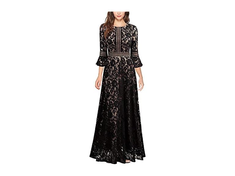 Missmay Women (L) Full Lace Contrast Bell Dress - Image 1