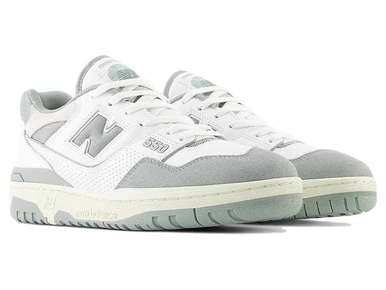 New Balance Men's 550 Shoes White/Grey (Open Box) - Image 1