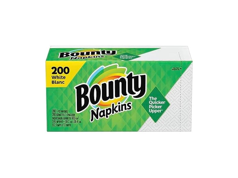 Bounty Paper Napkins, White, 1 Pack, 200 Sheets per Pack - Image 1