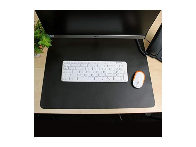 Floortex® Desktex® Black Vinyl, Rectangular Desk Pad - Image 1
