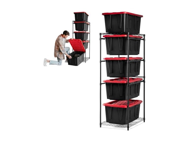 CleverMade Tote Tower Single 5-Tier Heavy-Duty Organizer Rack - Image 1