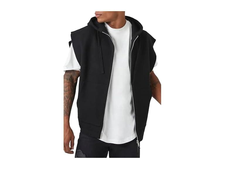 Forever 21 (XXL) Sweater-Knit Hooded Vest - Image 1