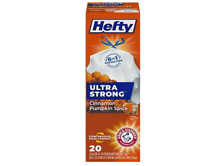 Hefty Ultra Tall Kitchen Bags Cinnamon Pumpkin, 20-Ct - Image 1
