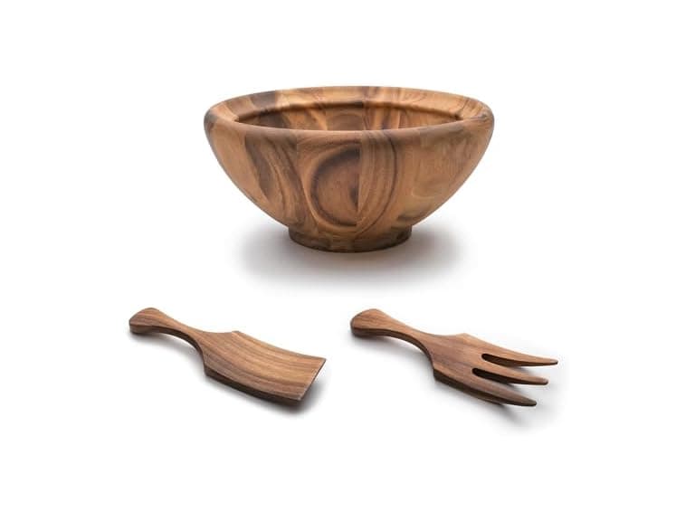 Ironwood Large Salinas Salad Bowl Set, Acacia Wood - Image 1