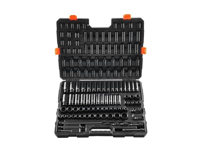 VEVOR Impact Socket Set 130 Piece 3/8" & 1/2" - SAE & Metric Drive Soc - Image 1