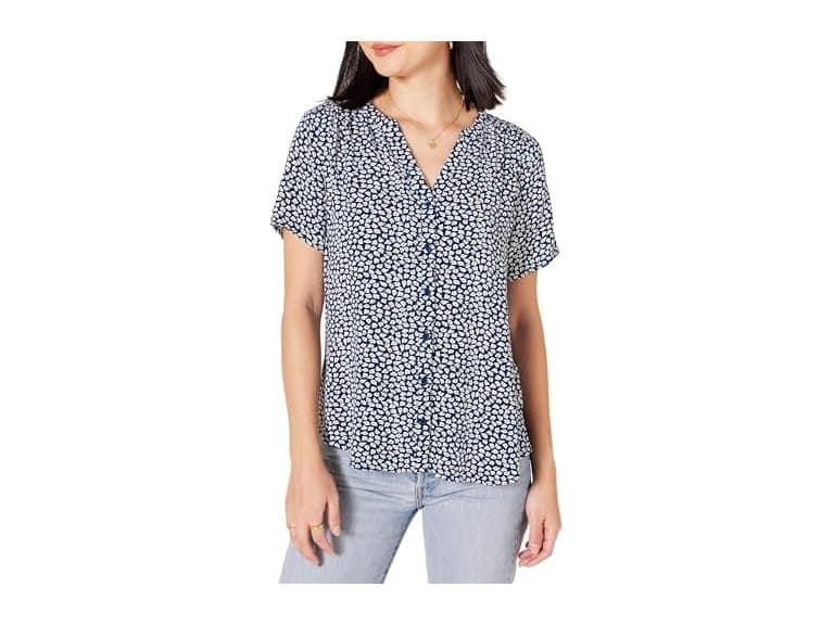 Amazon Essentials Women Relaxed-Fit V Neck Blouse - Image 1