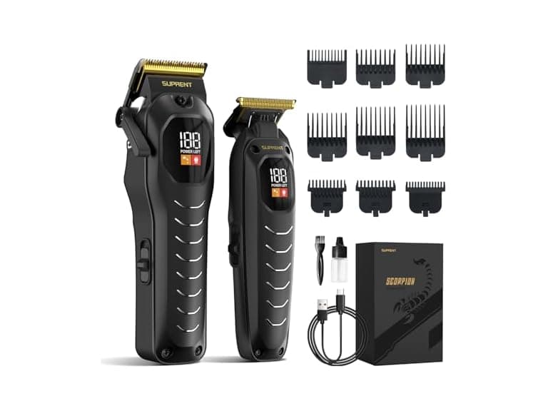 Cordless Hair Clippers LED Display Black - Image 1