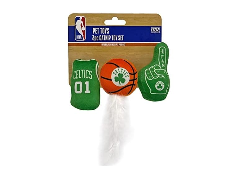 NBA BOSTON CELTICS Complete Set of 3 piece Cat Toys - Image 1