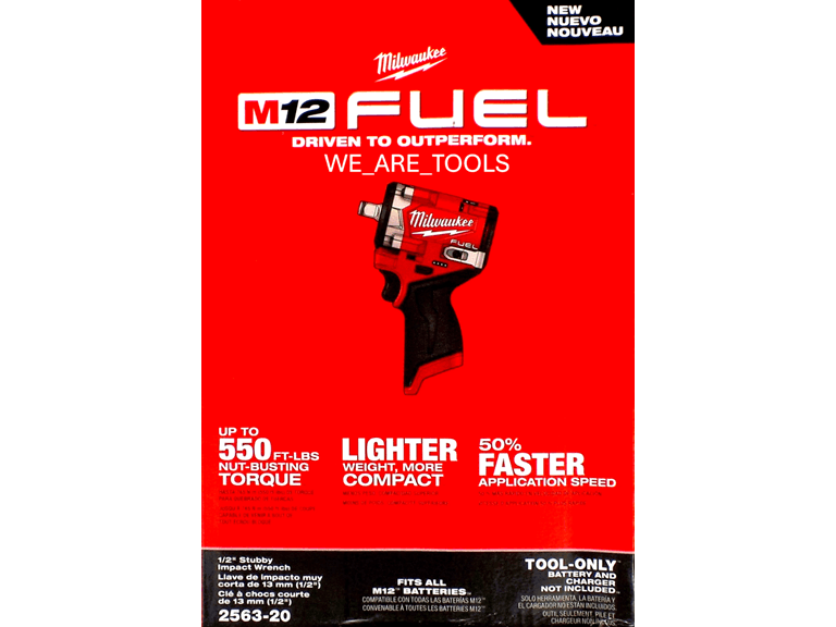 Milwaukee 2563-20 M12 Stubby 1/2" Impact Wrench - Image 1