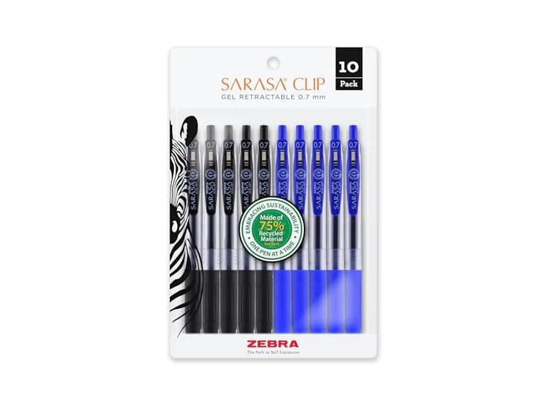 Zebra Pen Sarasa Clip Gel Retractable Pens - Image 1