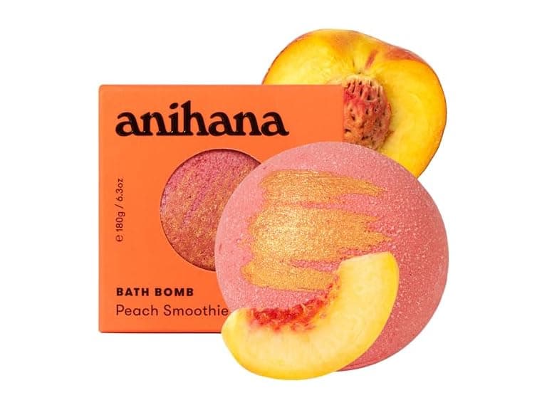 Anihana Bath Bomb Coconut Oil Peach Smoothie 6.3oz - Image 1