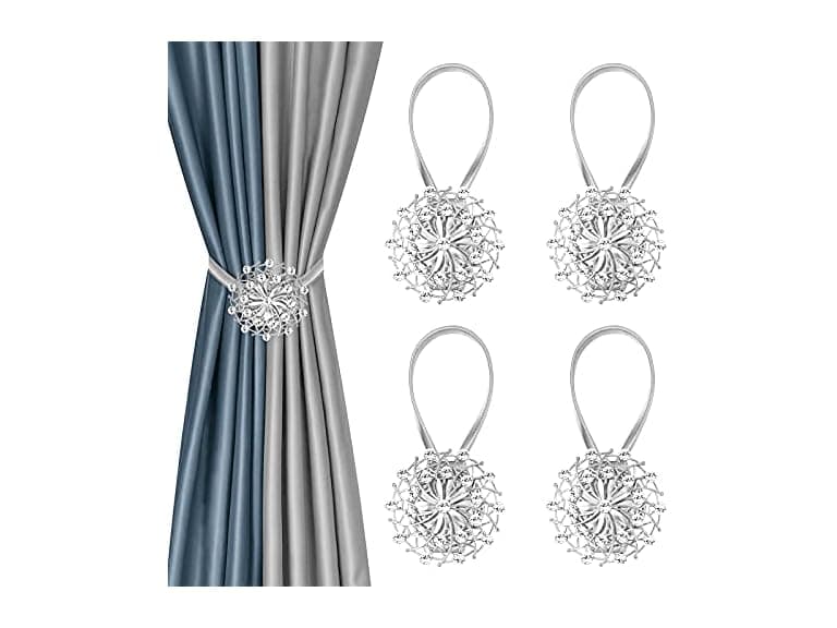 ORIVER Silver Curtain Tie Backs 4 Pack - Image 1
