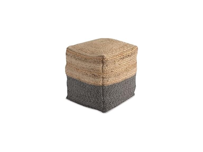 Ashley Sweed Valley Jute Pouf Natural - Image 1