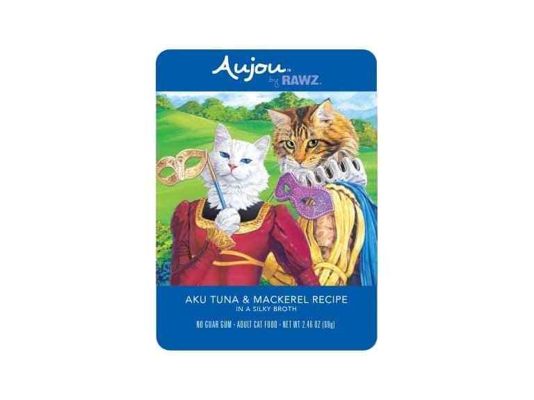 Rawz Aujou Aku Tuna & Mackerel Cat Food 8/2.46 oz Pouches - Image 1