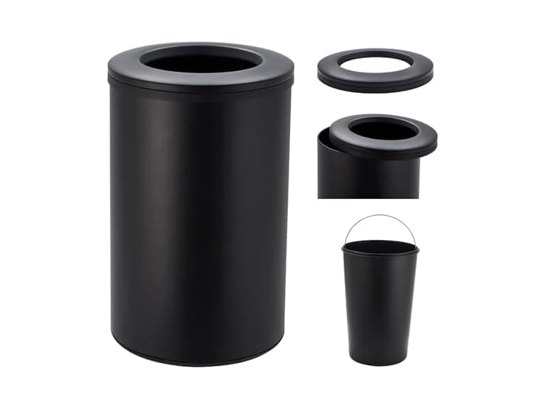 OUTLANE 10.6 Gal/40L Round Kitchen Trash Can Black - Image 1