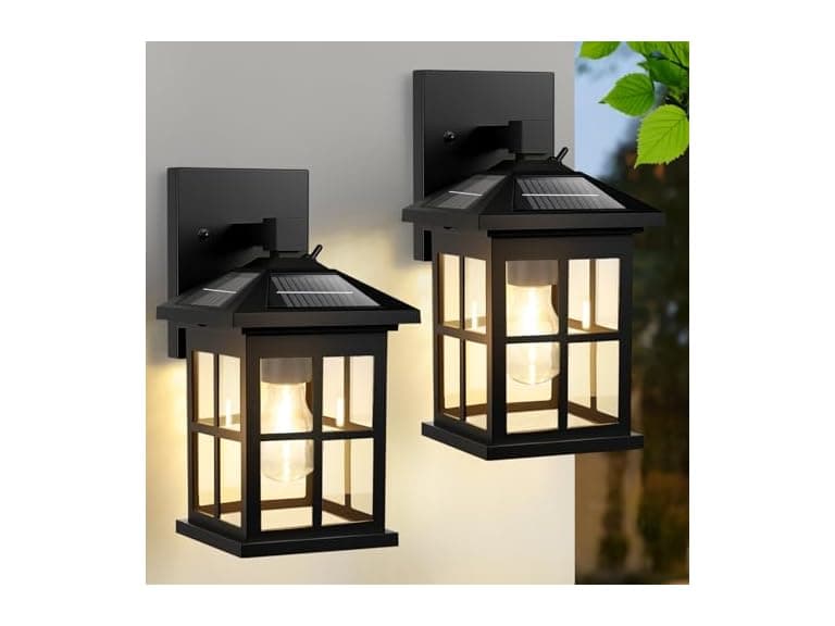 BesLowe 2-Pack Solar Outdoor Wall Lights - Image 1