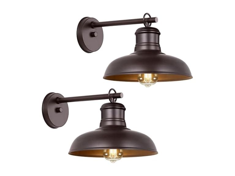 Bosceos 2-Pack Brown Outdoor Wall Sconce - Image 1