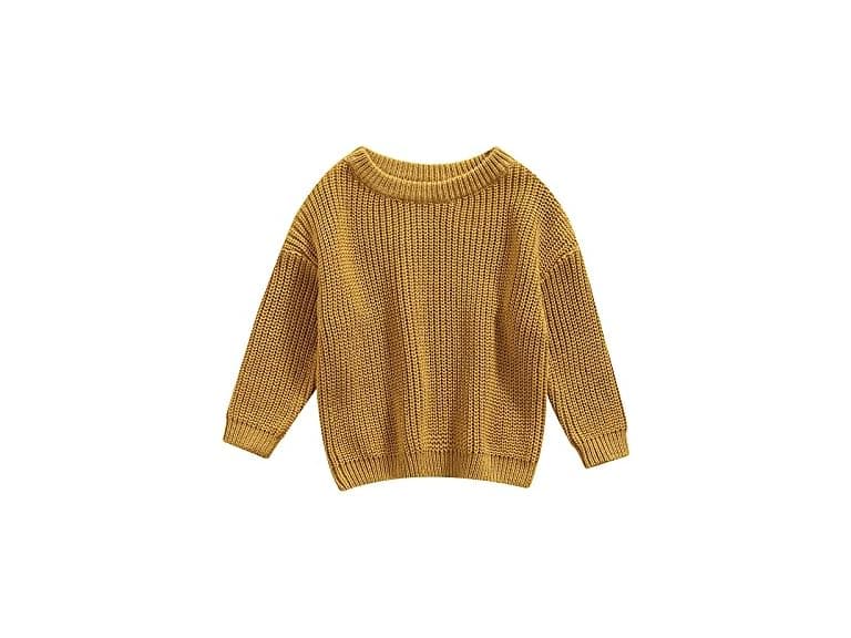 Woshilaocai Girls Toddler Baby Loose Top Beige - Image 1