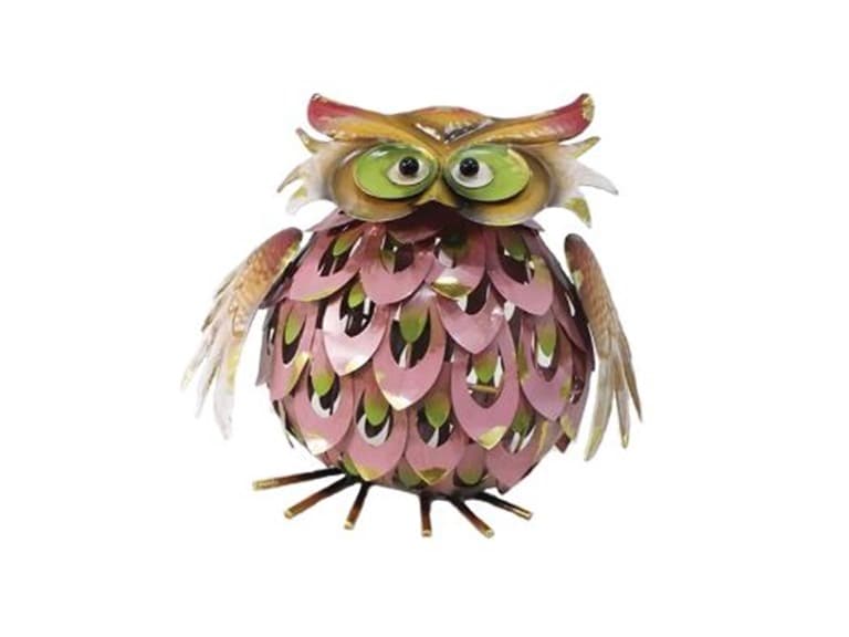 10" Solar Iron Owl - Image 1