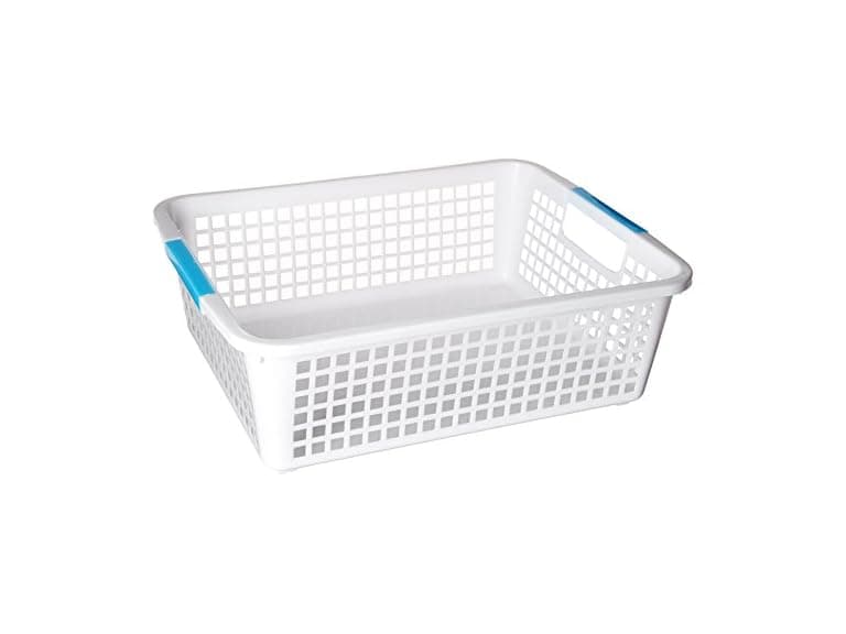 Fittdeals Classroom Baskets Storage Trays, Rectangular, White - Image 1