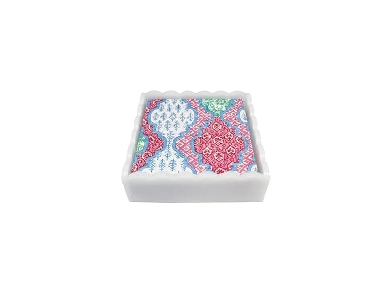 MARIPOSA PROVENCAL SCALLOPED COCKTAIL NAPKIN BOX SET - Image 1