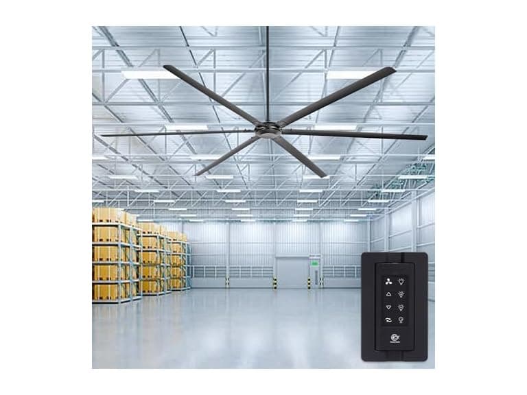 Parrot Uncle F8004BK 120 Inch Large Ceiling Fan Black - Image 1