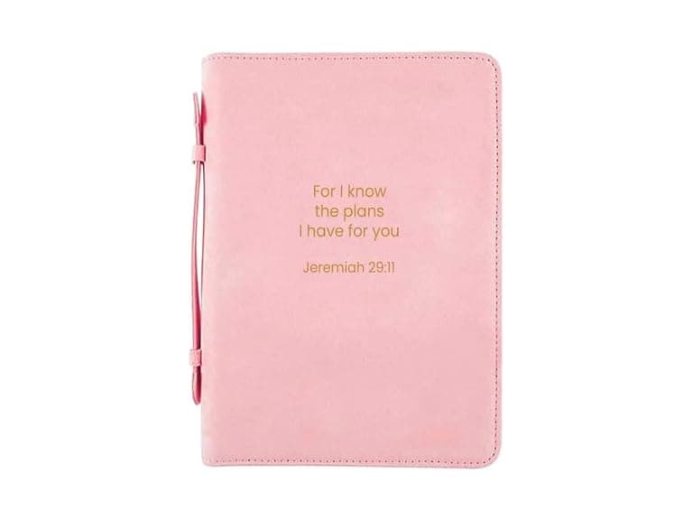 White Dove Designs Bible Cover-His Plans-Pink-XLG - Image 1